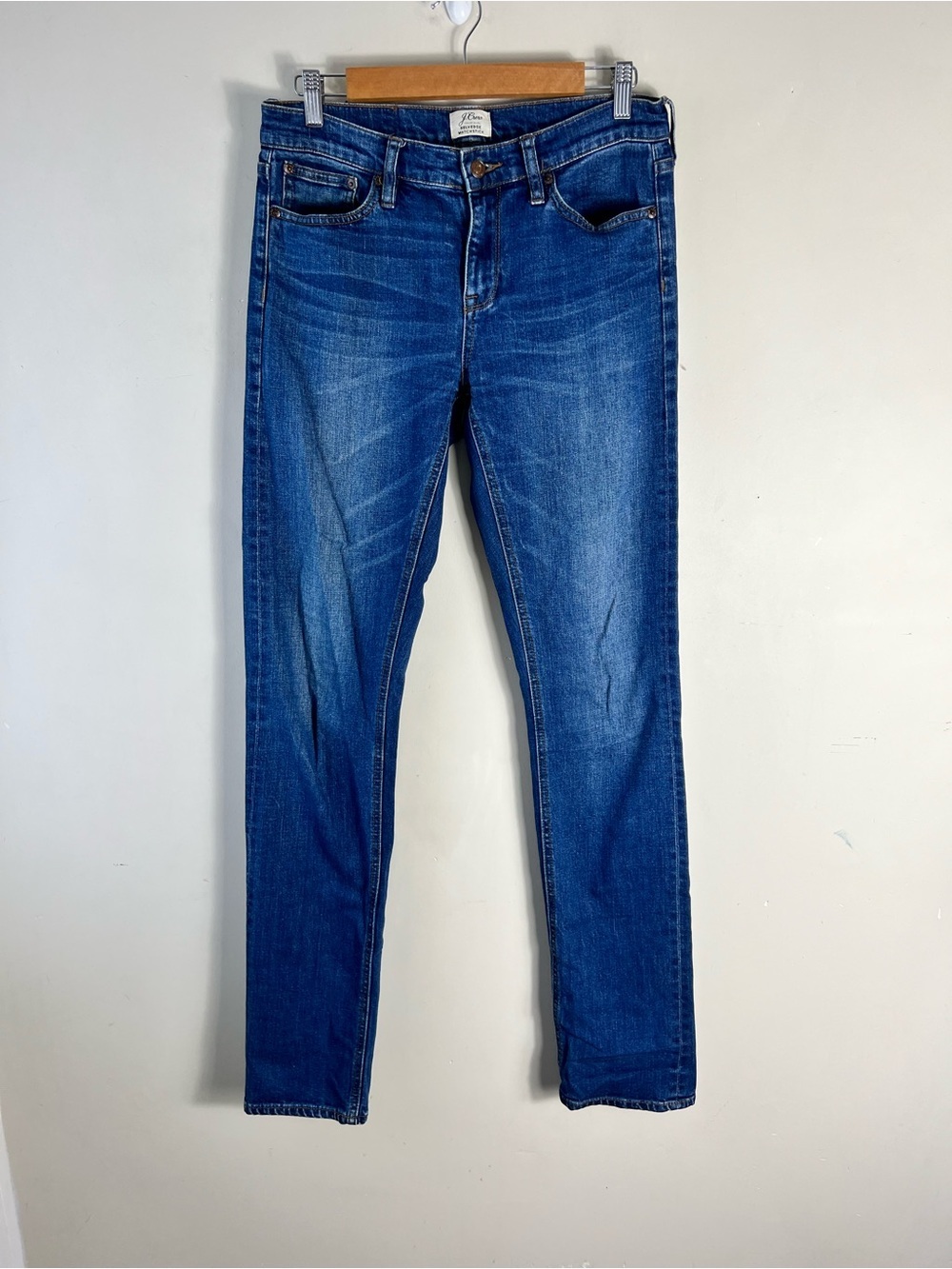 J Crew Selvedge Matchstick Jeans Medium Wash Blue Denim Women Size 29T RedLine